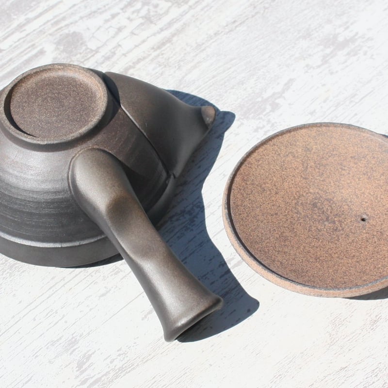 常滑焼 盛正窯 焼締黒化粧 浅平型広口急須 楽捨て構造 セラメッシュ