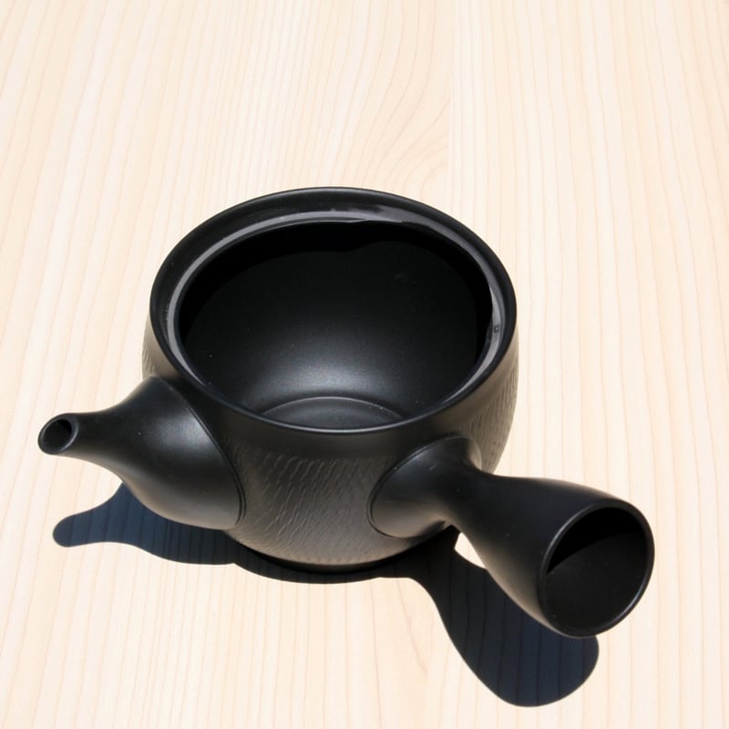 常滑焼 黒窯変碗型トビカンナ急須 楽捨て構造 セラメッシュ 日本製
