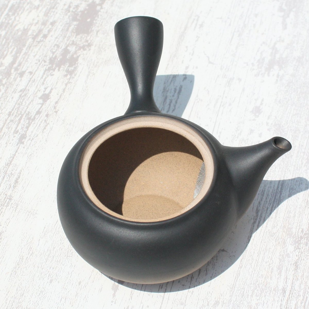 常滑焼 里山窯 焼締黒ぼかし急須 ステンレスアミ 日本製 | とことこパーク