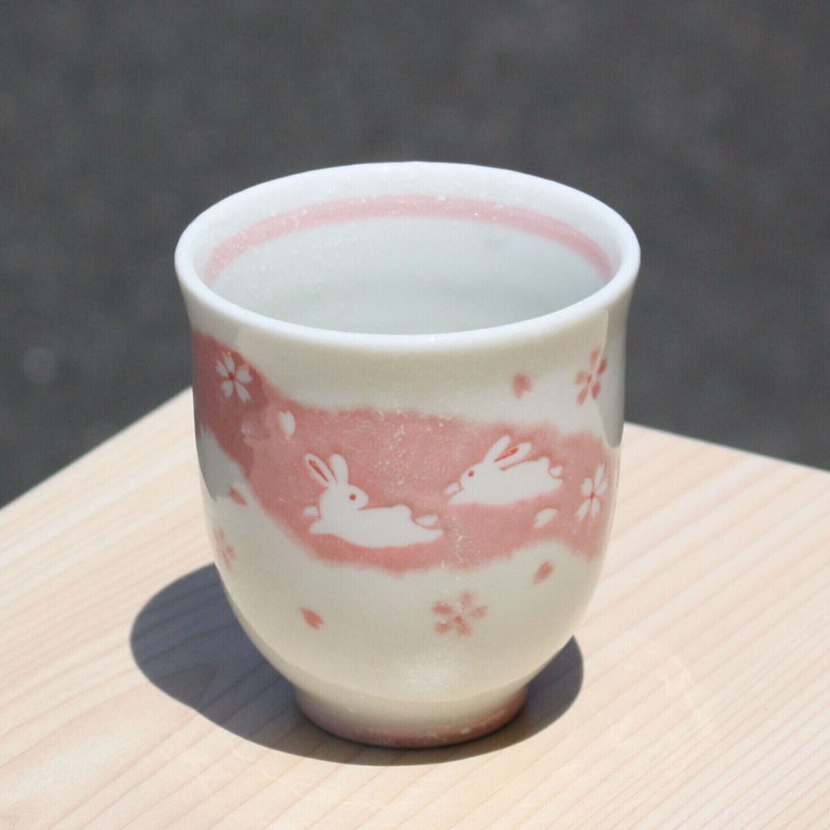 美濃焼湯呑 ちぎり絵うさぎ（赤） | とことこパーク