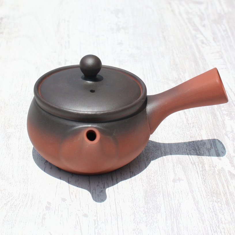 常滑焼 常風窯 朱窯変壷型急須 セラメッシュ（陶製茶こし） 日本製