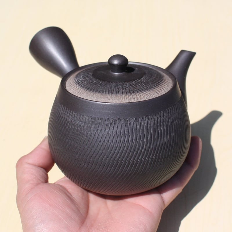 常滑焼 盛正窯 焼締黒吹トビカンナ急須 袋型 セラメッシュ 日本製