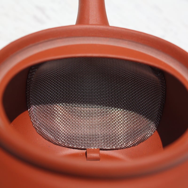 アンティーク朱泥 常滑焼 朱泥壷型急須 桜満開 ステンレスアミ 日本製 | とことこ