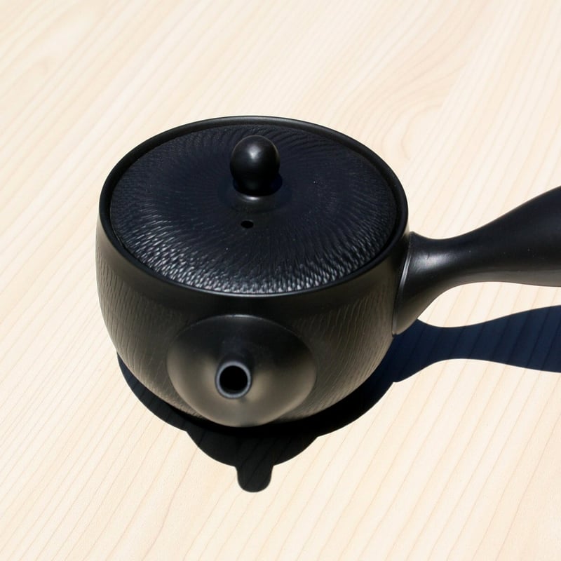 常滑焼 黒窯変碗型トビカンナ急須 楽捨て構造 セラメッシュ 日本製