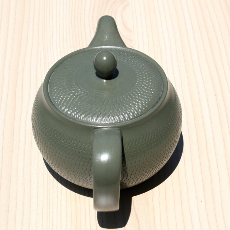 常滑焼 盛正窯 茶切れすっきりポット 緑 セラメッシュ 日本製