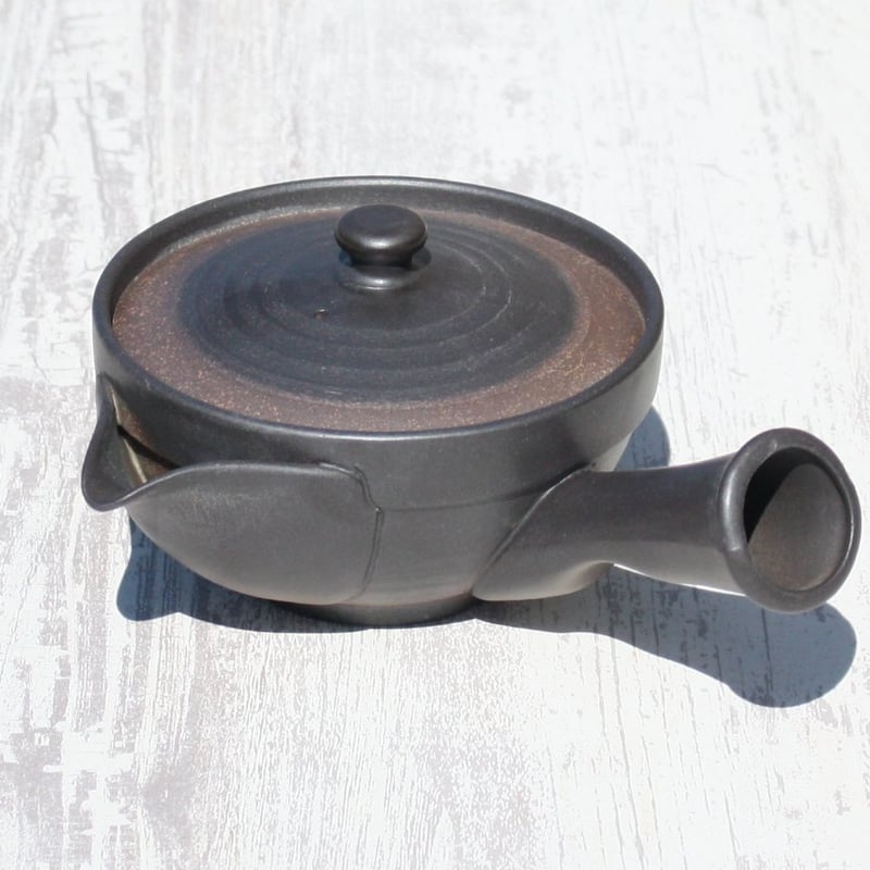 常滑焼 盛正窯 焼締黒化粧 浅平型広口急須 楽捨て構造 セラメッシュ