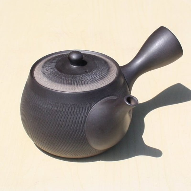 常滑焼 盛正窯 焼締黒吹トビカンナ急須 袋型 セラメッシュ 日本製