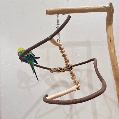 コトリのなる木ミニミニカスタム①　ツタのつり下げバードアスレチック【文鳥 インコ 自然木 止まり木】