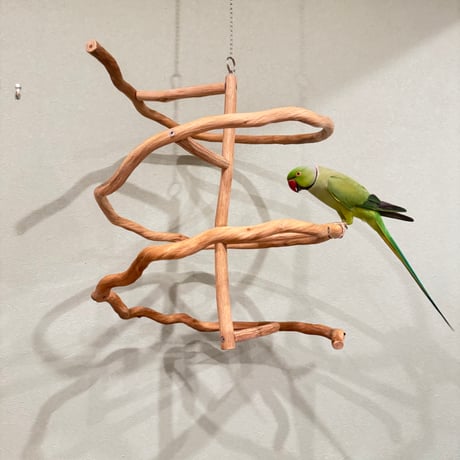 コトリのなる木　つり下げゆらゆらバードアスレチック(皮無し)【インコ・オウムのおもちゃ・自然木の止まり木】