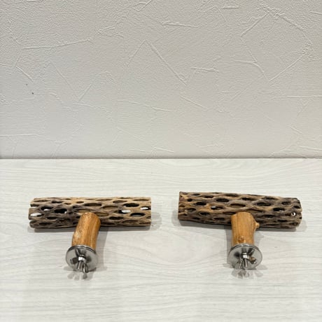 【okame7HSPHOTC様専用】極小サイズカクタスパーチ  おやつ入れつき丸太パーチ