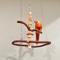 ゆらゆらUFOブランコ 【自然木の止まり木 インコのおもちゃ】