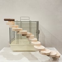 ツタの止まり木付き桧の螺旋階段（可動式） 直径約7cm