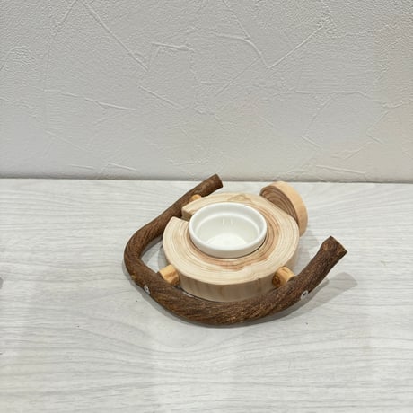 【erua.ehiku様専用】おやつ入れつき丸太パーチ　ツタのT字パーチ