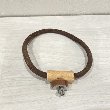 自然木（ツタ）のドーナツパーチ⑪ パーチ直径1cm／円直径15×15cm