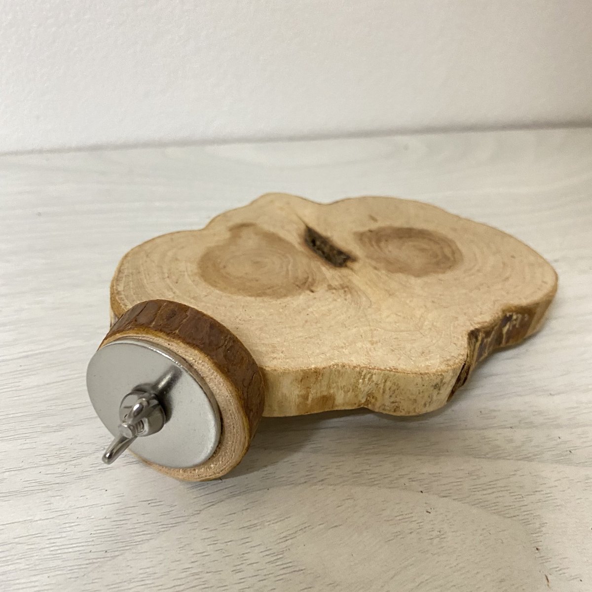 カイヅカイブキの丸太テーブルパーチ③ 円直径12×8cm | 自然木の鳥用品