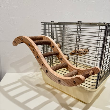 【M様専用】ウェーブラダー　ステンレスベル【自然木 天然木 止まり木 はしご インコのおもちゃ】
