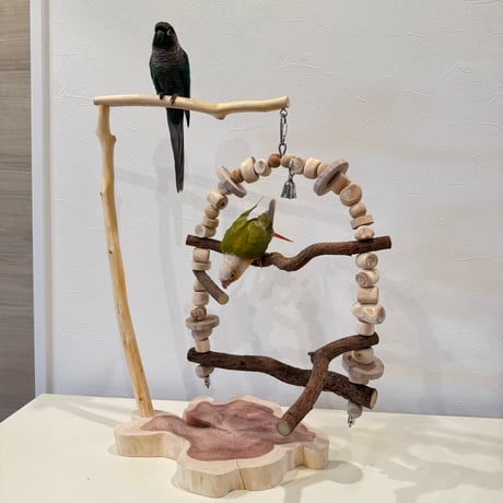 ポテトヘッドくん おもちゃスタンド【インコのおもちゃ・ブランコ・自然木のとまり木】バードアスレチック