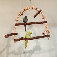 ポテトヘッドくんA　カスタムアスレチックブランコ【インコのおもちゃ・自然木のとまり木】