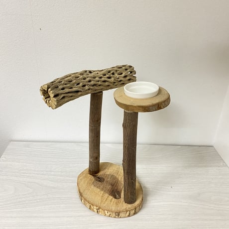 カクタスのスタンドパーチ①　パーチ長さ20cm／足高さ20cm