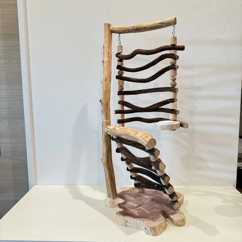 小鳥用】わぃわぃ楽しい♬ブランコ&ハシゴ付 バードアスレチック