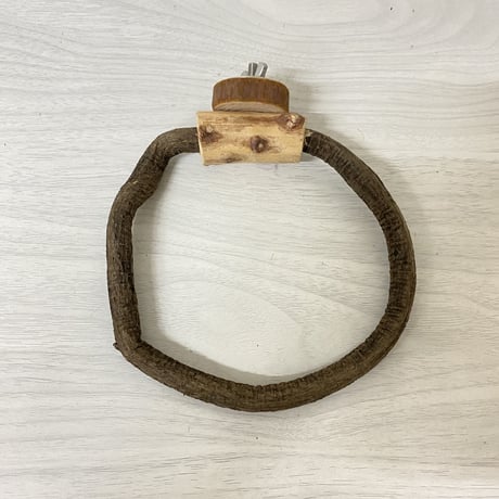 自然木（ツタ）のドーナツパーチ②　パーチ直径1.2cm／円直径13cm