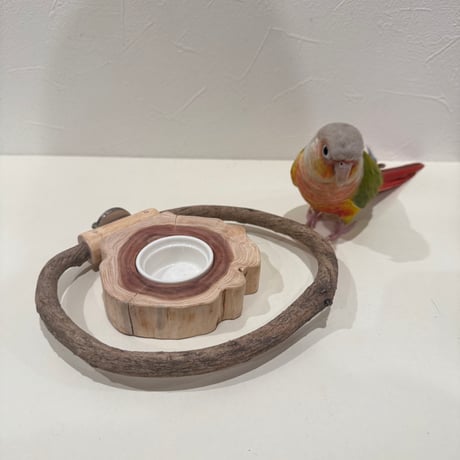 ごちそうドーナツパーチA 【インコ 自然木のとまり木 パーチ バンブルフット予防】