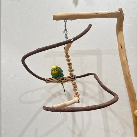 コトリのなる木ミニミニカスタム①　ツタのつり下げバードアスレチック【文鳥 インコ 自然木 止まり木】