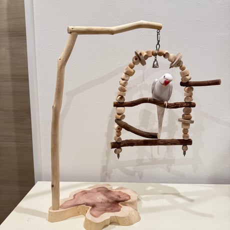 ポテトヘッドくん おもちゃスタンド【インコのおもちゃ・ブランコ・自然木のとまり木】バードアスレチック