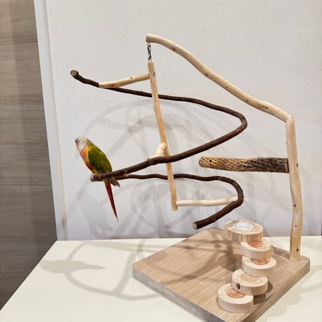 【まいにちインコ様専用】ゆらゆらゆりかご2wayアスレチック 直径約4cm/長さ35cm(内寸30cm)