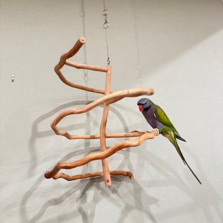 コトリのなる木　つり下げゆらゆらバードアスレチック(皮無し)【インコ・オウムのおもちゃ・自然木の止まり木】