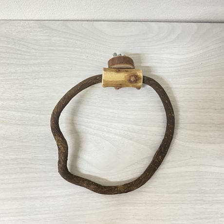 自然木（ツタ）のドーナツパーチ④　パーチ直径1cm／円直径約12cm