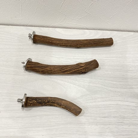 自然木（ツタ）パーチ3本セット① 直径1.5cm 長さ10cm/ 直径2cm 長さ15cm/19.5cm