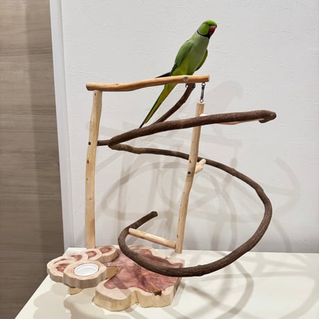 ツタのゆらゆらゆりかご2wayアスレチック【インコのおもちゃ・ブランコ・自然木のとまり木】バードアスレチック