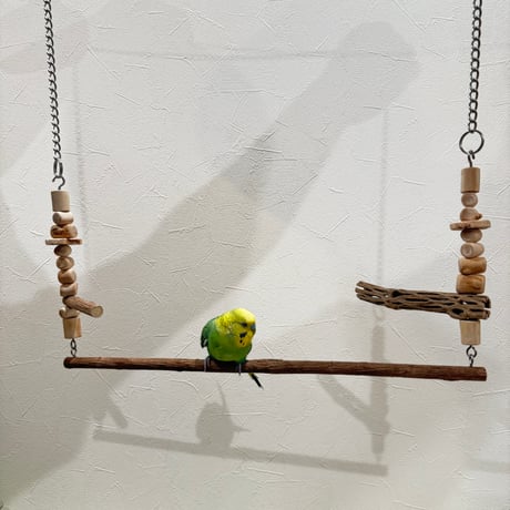【Ｉ様専用】ツタとウッドパーツのブランコ 【自然木 インコのおもちゃ バードアスレチック】