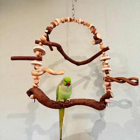 ポテトヘッドくん　カスタムアスレチックブランコ【インコのおもちゃ・自然木のとまり木】