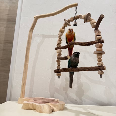 ポテトヘッドくん おもちゃスタンド【インコのおもちゃ・ブランコ・自然木のとまり木】バードアスレチック