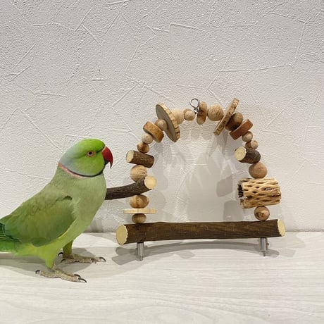 ポテトヘッドくんミニE　天然ウッドビーズのカスタムブランコ