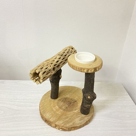 おやつ入れ付き カクタススタンドパーチ② 中型さん用
