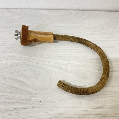 自然木（ツタ）フック船長パーチ①　パーチ直径1cm／円直径12×15cm