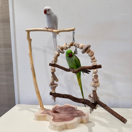 ポテトヘッドくん おもちゃスタンド【インコのおもちゃ・ブランコ・自然木のとまり木】バードアスレチック