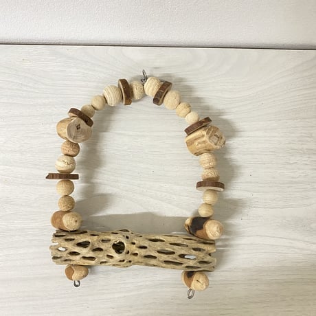 カクタスと天然ウッドビーズのブランコ②