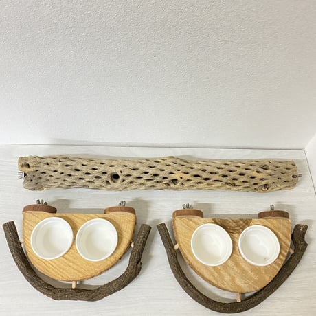 【lienhanna0403様専用】おやつ入れ付きテーブルパーチ・ケージサイズカクタスパーチ