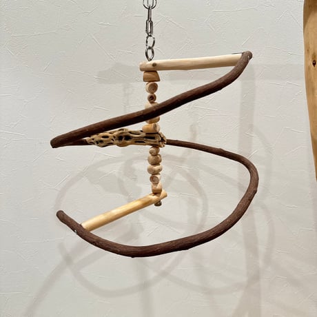 コトリのなる木ミニミニカスタム②　ツタのつり下げバードアスレチック【文鳥 インコ 自然木 止まり木】