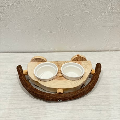 【okame7HSPHOTC様専用】極小サイズカクタスパーチ  おやつ入れつき丸太パーチ