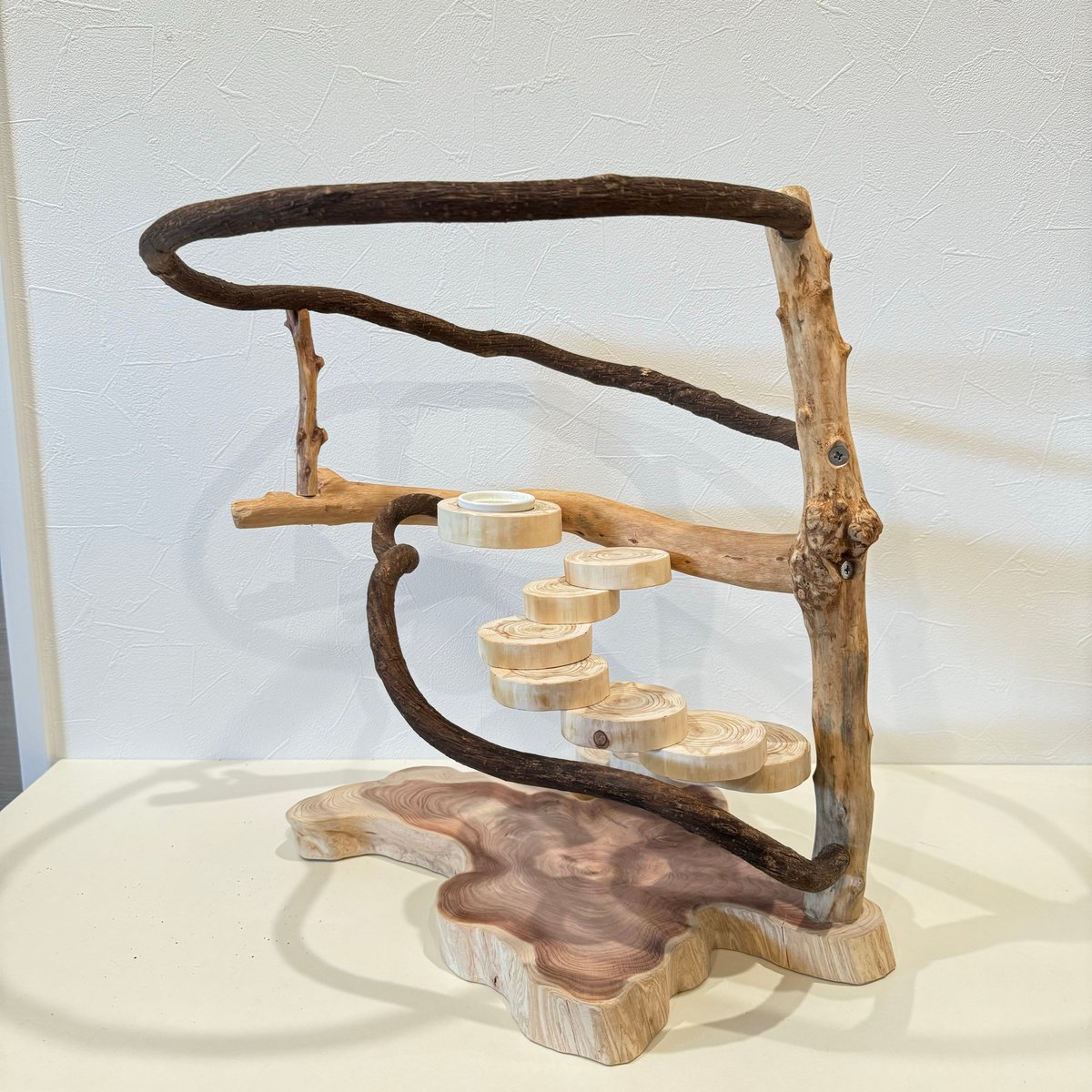 ツタと螺旋階段のぐるぐるバードアスレチック【インコのおもちゃ・自然