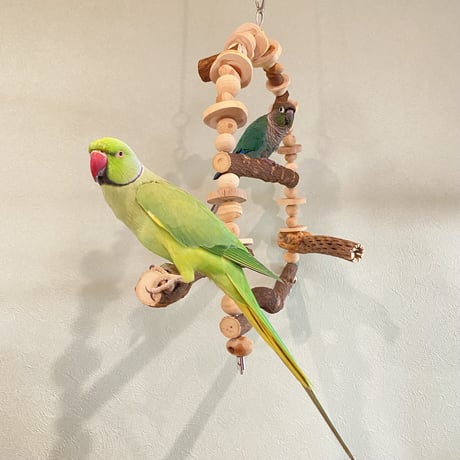 ポテトヘッドくんA　カスタムアスレチックブランコ【インコのおもちゃ・自然木のとまり木】