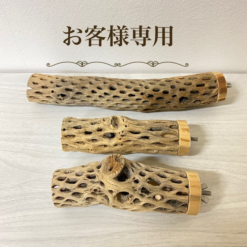 鳥用品 止まり木 カクタス スケルトン パーチ 細めNo.116 木製ウェーブ