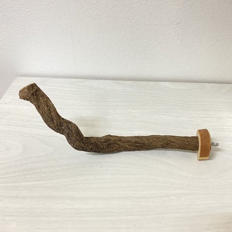 自然木（ツタ）のパーチ L字型②　直径1.5cm／長さ22cm