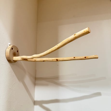 桧のピノキオの鼻 ③  【自然木 天然木 止まり木 インコ オウム】