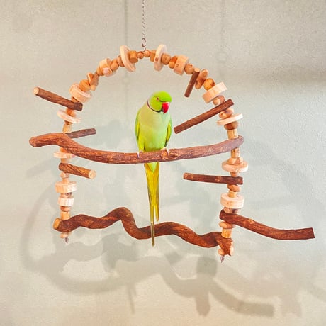 ポテトヘッドくん　カスタムアスレチックブランコ【インコのおもちゃ・自然木のとまり木】